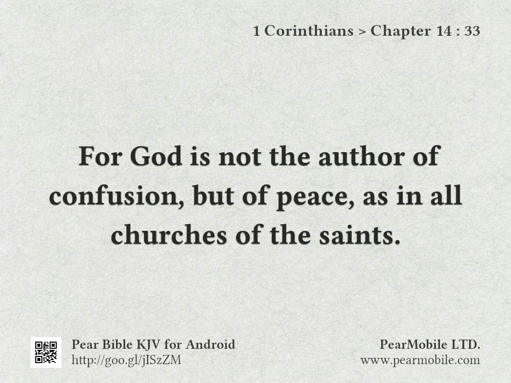 1 Corinthians, Chapter 14:33